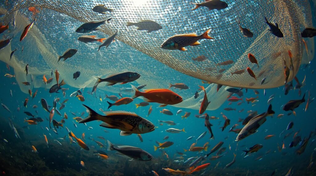 Selective fishing mesh bycatch reduction