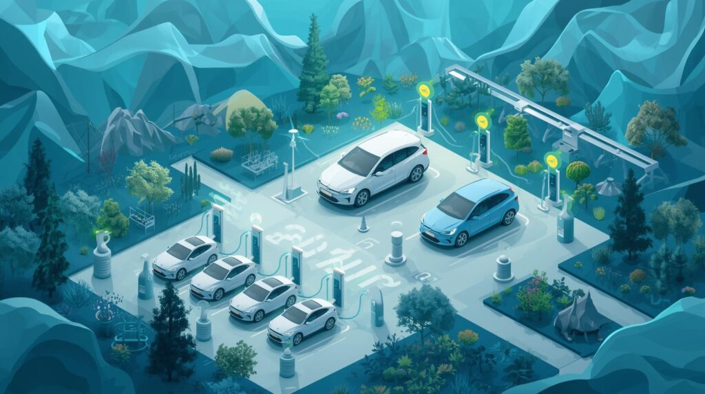 Electric vehicles charging renewable energy 2025