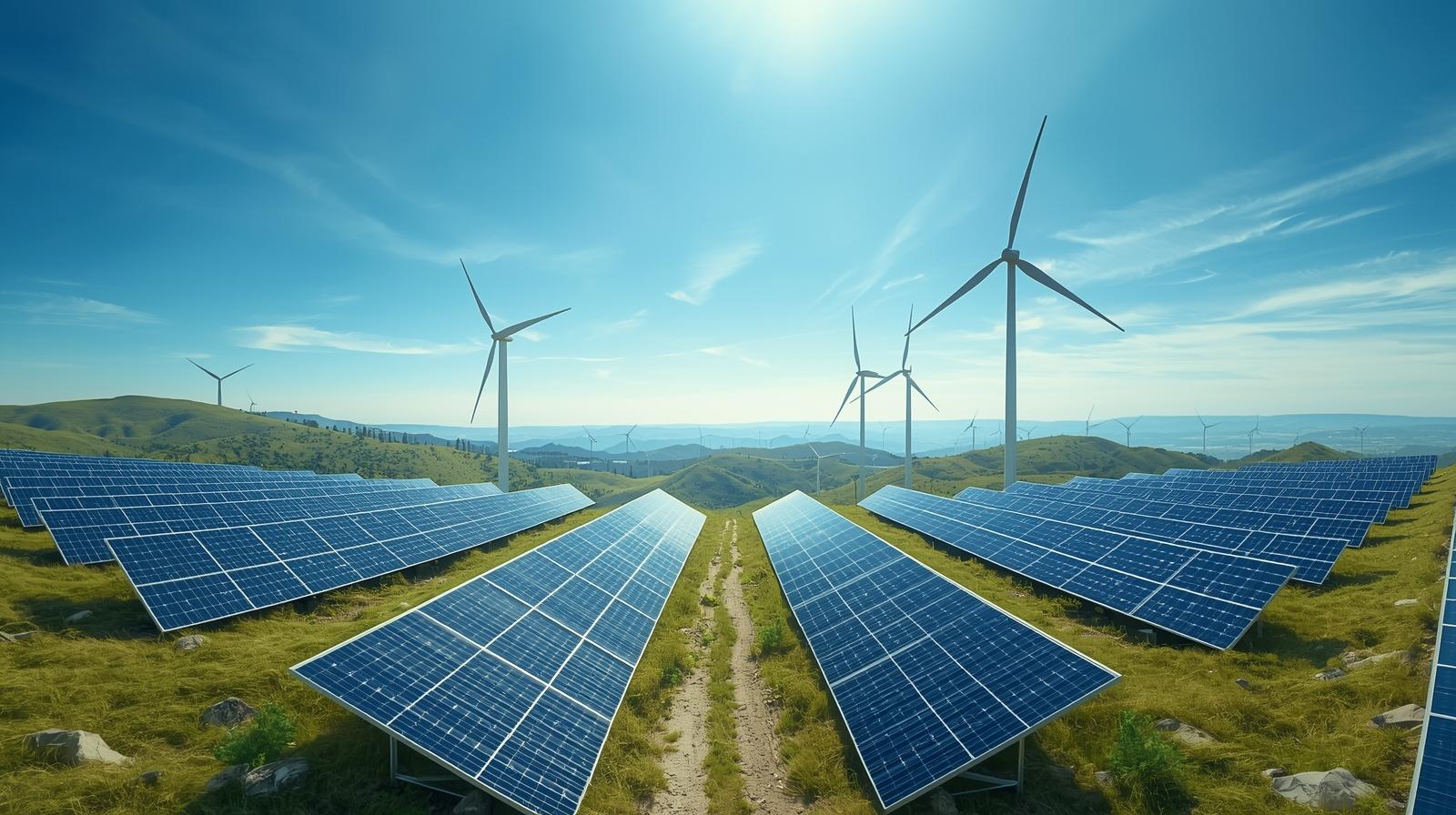 Renewable energy boom 2025 solar and wind power
