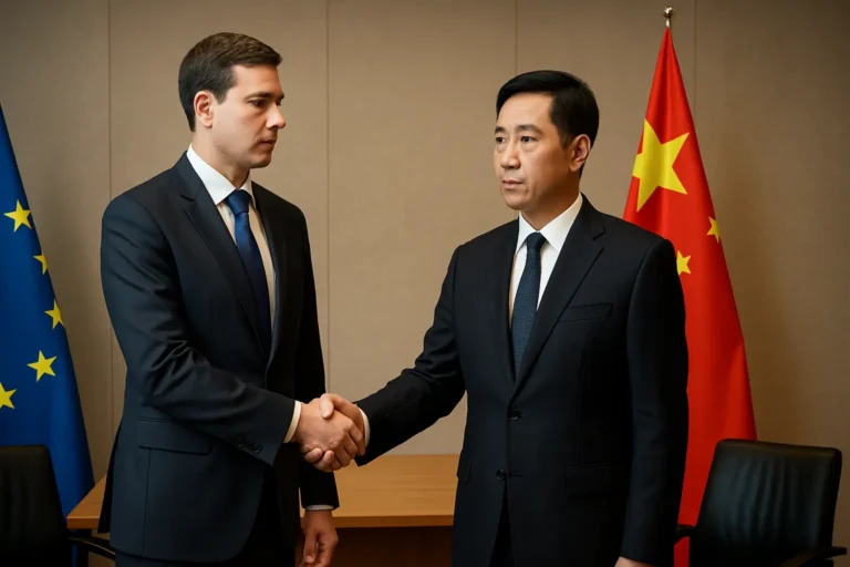 EU and China officials meet in Brussels to discuss export-control engagement.